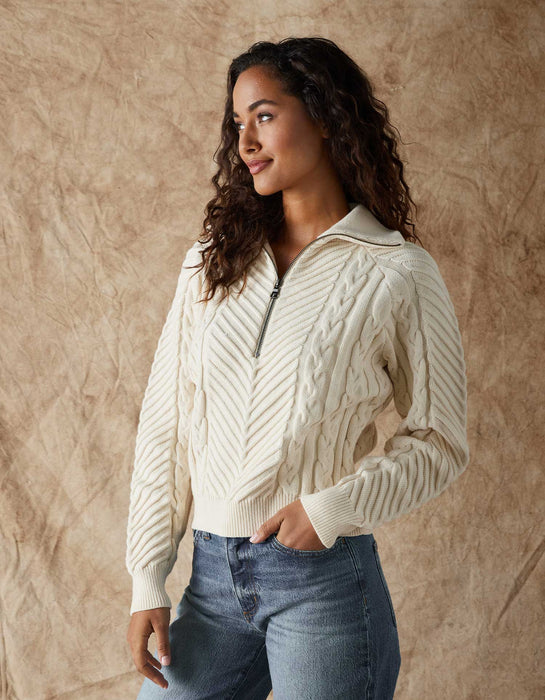 Normal Brand Women's Lola Quarter Zip Sweater