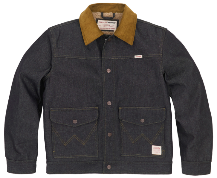 Wrangler x Filson Sherpa-Lined Denim Work Jacket - Durable Wrangler x Filson Sherpa-Lined Denim Work Jacket - Durable