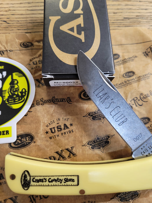 Case Knife 80032 Liars Club Special Edition Sodbuster Jr - Yellow Delrin Handle