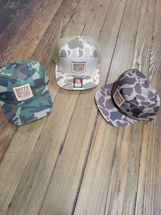 Crane's Camo Leather Patch Hat - Premium Richardson Snapback Collection - 2025