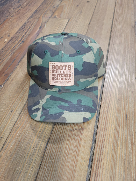 Crane's Camo Leather Patch Hat - Premium Richardson Snapback Collection - 2025