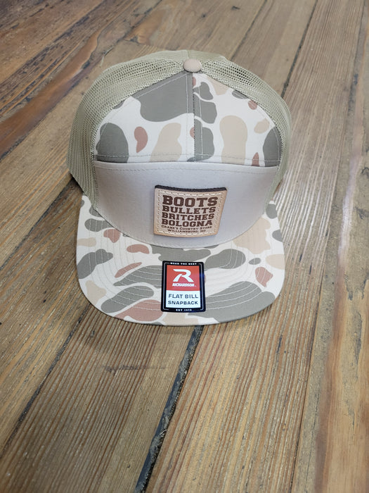 Crane's Camo Leather Patch Hat - Premium Richardson Snapback Collection - 2025