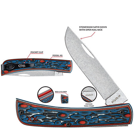 66390 FOSSIL JIG SONIC BLAST W/CURRENT RED G-10 XR SOD BUSTER JR