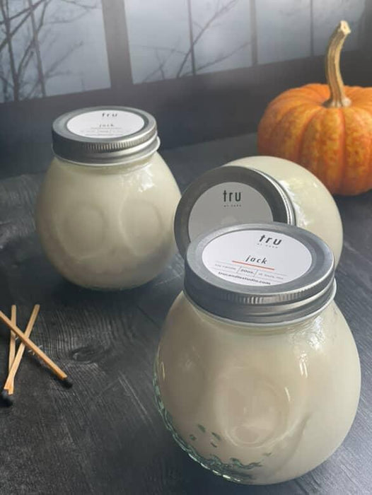 Tru Jac Pumpkin Face Candle - Autumn Harvest Scented Jar Candle - 20oz.