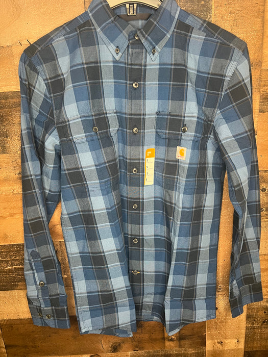 Carhartt Loose Fit Midweight Chambray Long-Sleeve Plaid Shirt - 107012