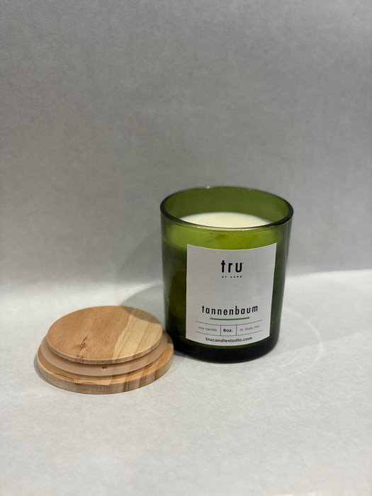 Tru Tannenbaum Candle - 8oz Green Glass Jar | Fir & Balsam Holiday Scent