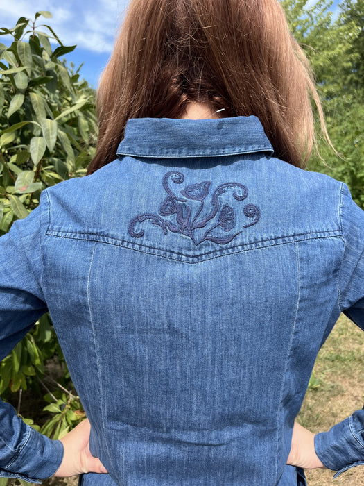 Pendleton Women's Embroidered Chambray Gambler Shirt Dress - TJ402