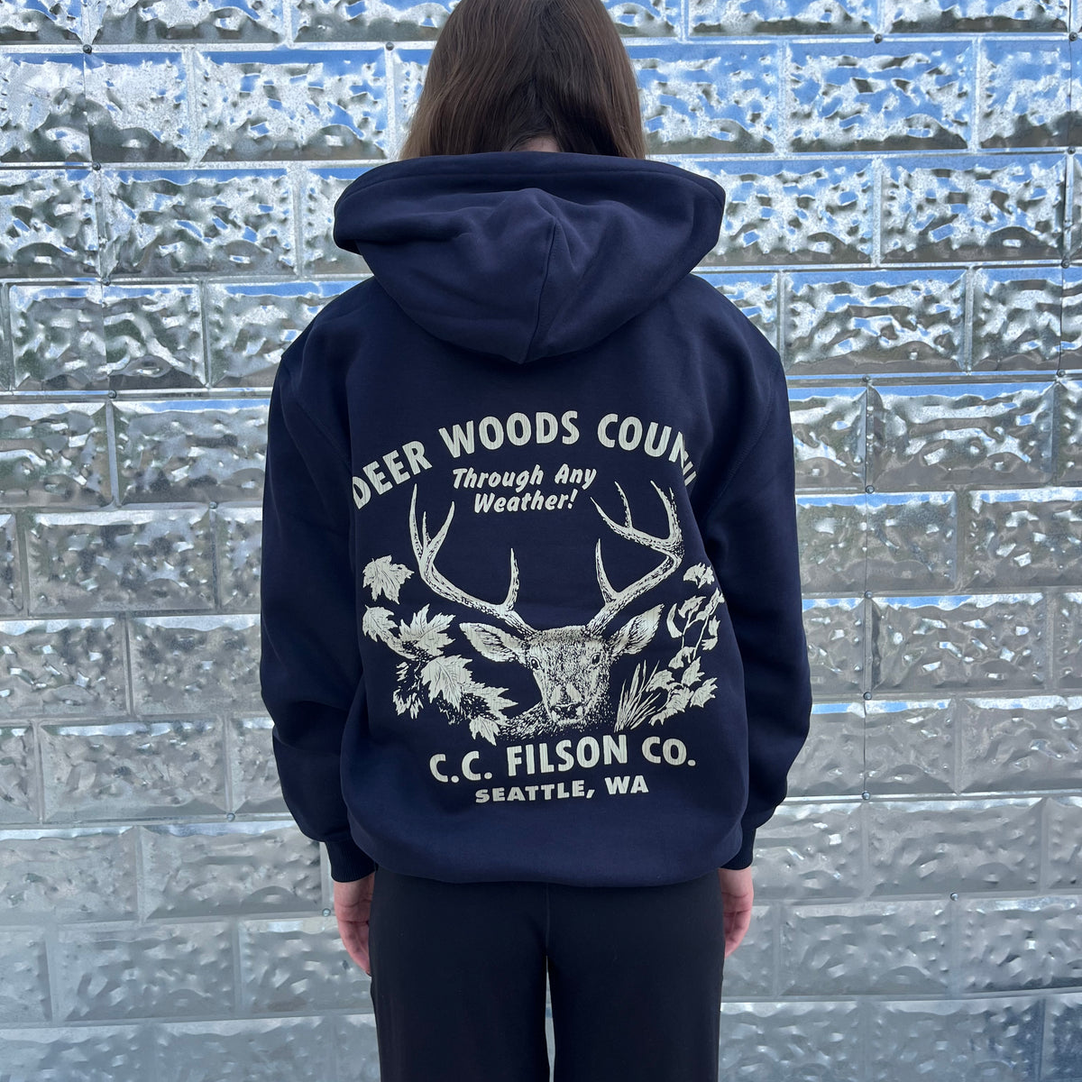 Filson Prospector Buck Graphic Hoodie Night Sky - 13oz Cotton