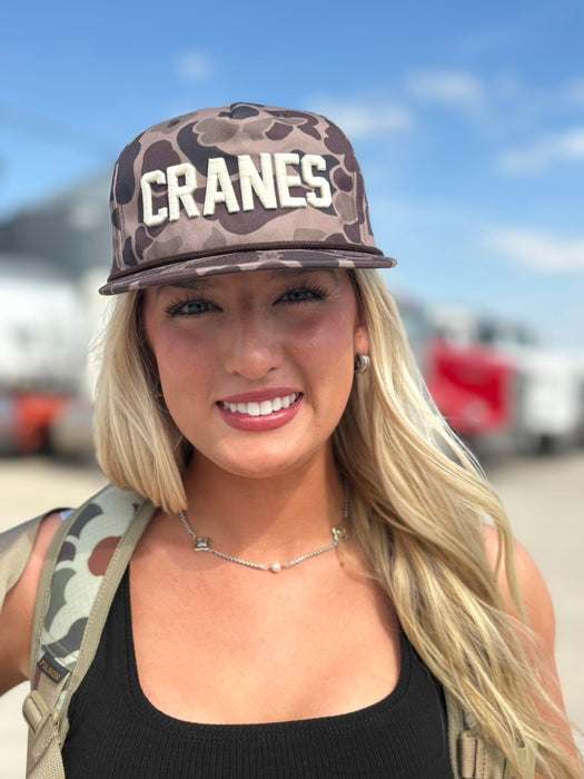 Richardson T-Birds and Cranes 256P Umpqua Gramps Cap - Bark Duck Camo with Brown Rope