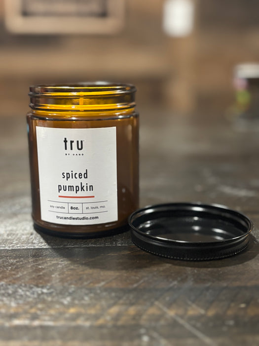 Pumpkin Spice Candle - 8oz Black Jar | Autumn Scented Soy Candle