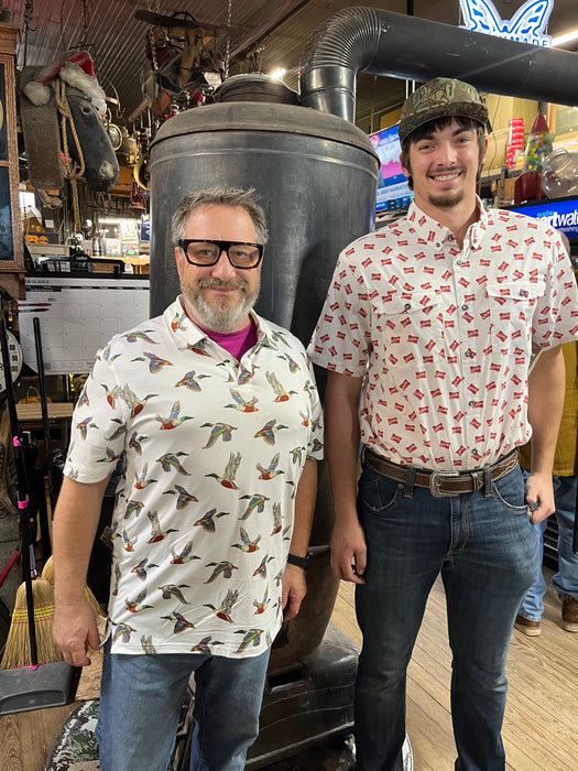 Drake Life Short Sleeve Print Shirt - Lightweight Poplin Button-Down