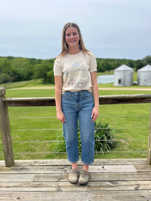 Pendleton Women's Coastal Cotton Sweater - Vintage Inspired Short Sleeve TC0109