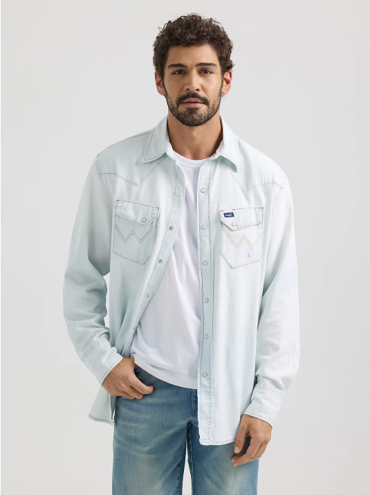 Wrangler Vintage-Inspired Western Snap Workshirt — Crane's Country
