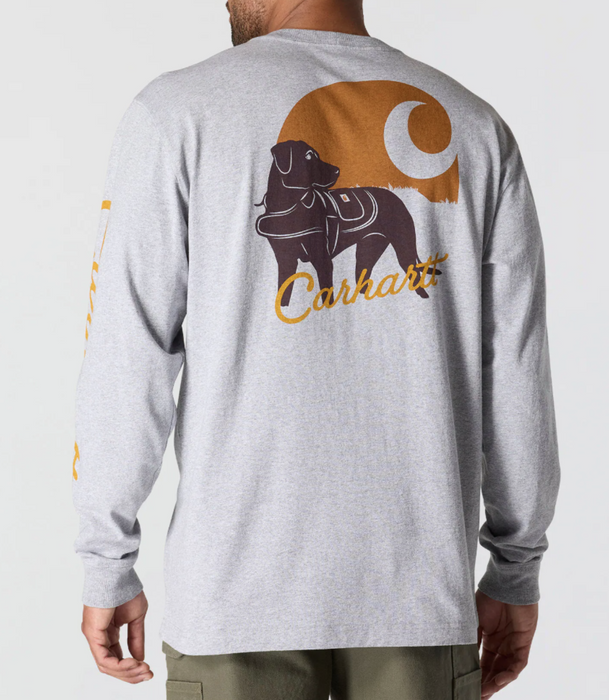 Carhartt Men's Loose Fit Heavyweight Long-Sleeve Dog Graphic T-Shirt - 107042