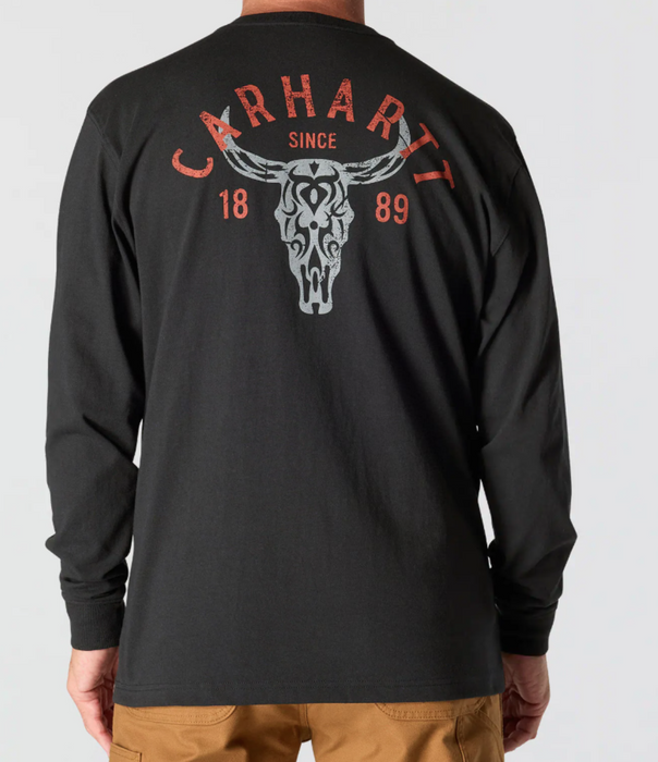 Carhartt Men's Heavyweight Longhorn Graphic Long-Sleeve T-Shirt - Western Workwear Essential
