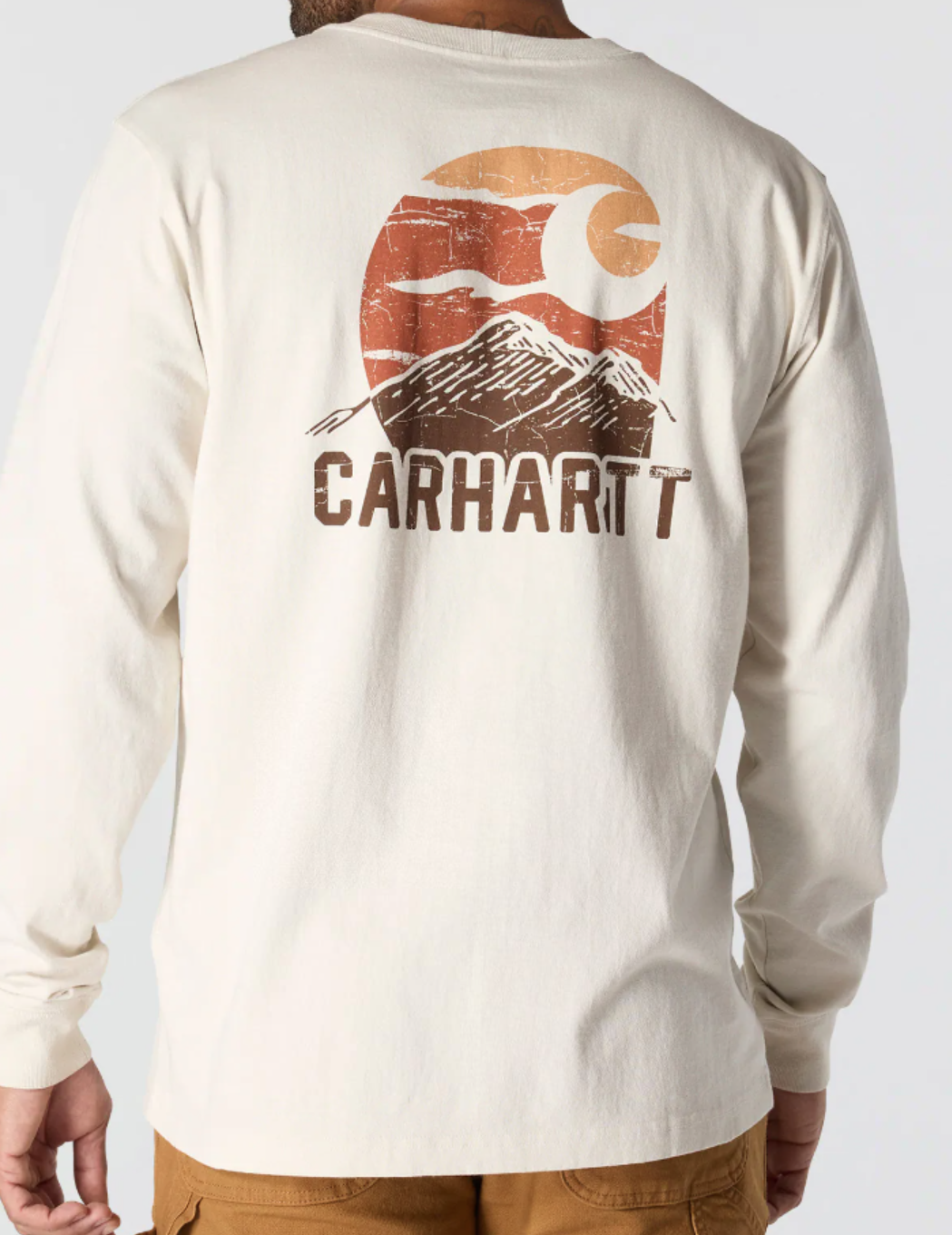 廃盤品 Old Mountain Border LongSleeveT ロンT Carhartt Men's Heavyweight Long-Sleeve Mountain Graphic Work T