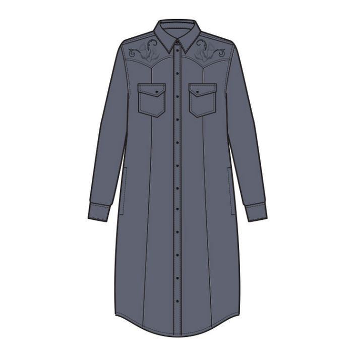 Pendleton Women's Embroidered Chambray Gambler Shirt Dress - TJ402