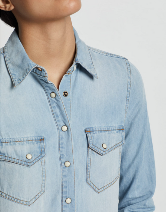 Pendleton Women's Chambray Gambler Shirt - Western Style Long Sleeve - TM502