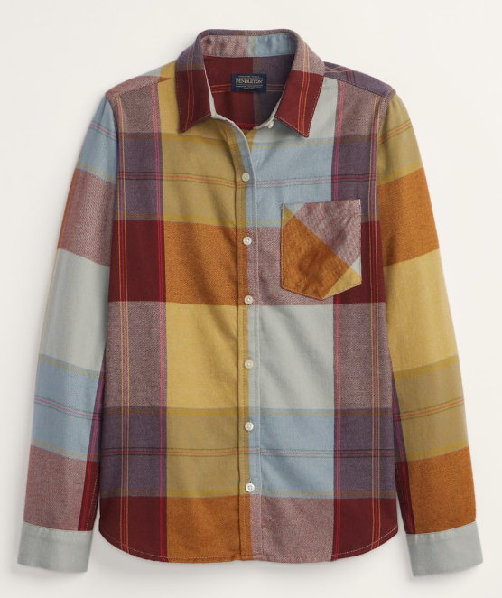 Pendleton Women's Relaxed Flannel Shirt - Fall 2025 Classic in Copper Multi Plaid TM626