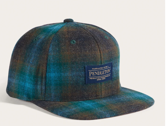 Pendleton Premium Wool Plaid Flat Brim Hat - Water Resistant