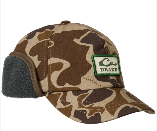Drake MST Flap Cap - Premium Cotton Canvas Winter Hat with Sherpa Ear Flaps - DW0154
