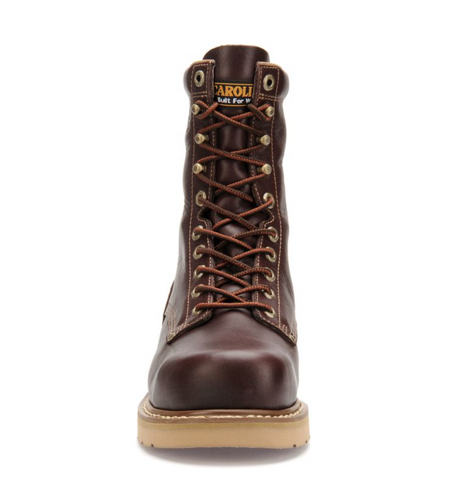 Carolina AMP Hi CA8049 Men's 8" Broad Toe Wedge Work Boot - Dark Oak Leather