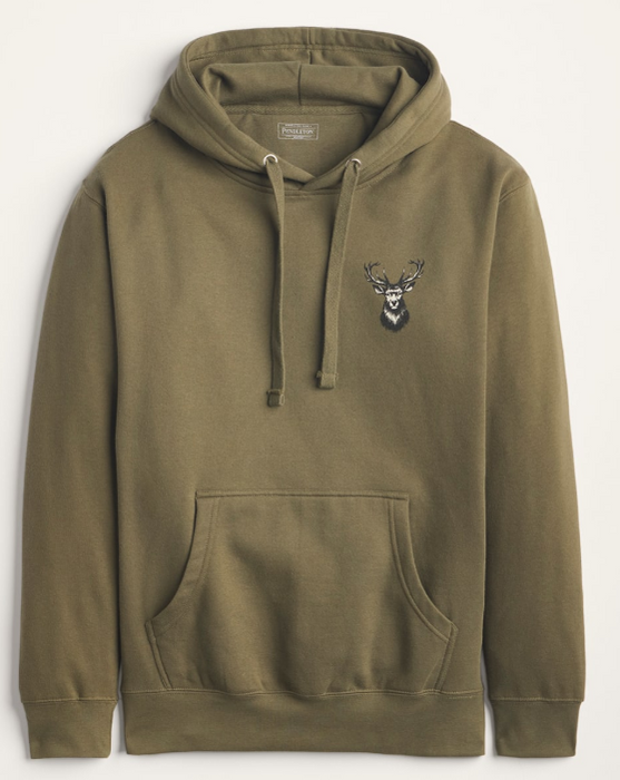 Pendleton Men's Long Sleeve Stag Graphic Hoodie - Heritage-Inspired Cotton Fleece