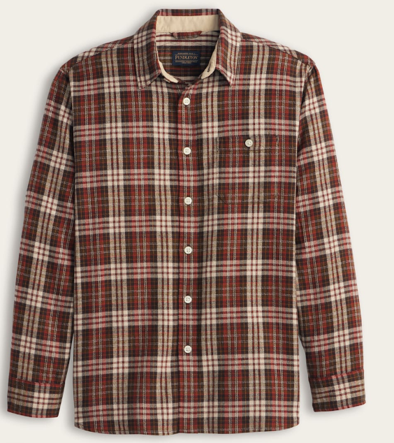 Pendleton Men's Plaid Cotton Fremont Flannel Shirt - Double Brushed Comfort
