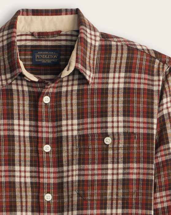 Pendleton Men's Plaid Cotton Fremont Flannel Shirt - Double Brushed Comfort