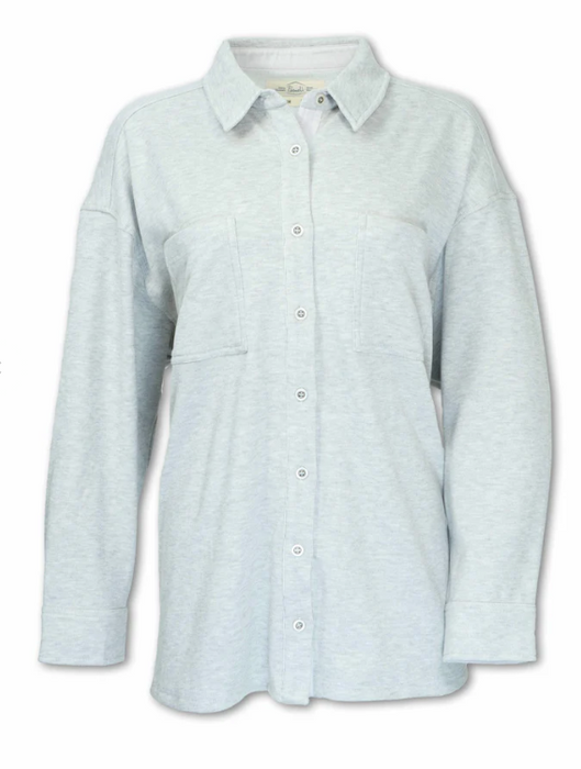 Purnell Women's Heavyweight Fleece Boyfriend Shirt - Silicone Softened Oversized Shacket