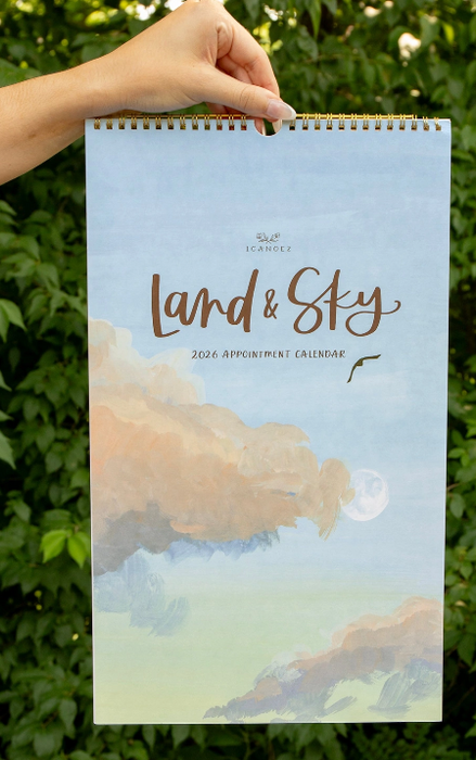 2026 Land & Sky Landscapes Wall Calendar - Hand-Painted Nature Art