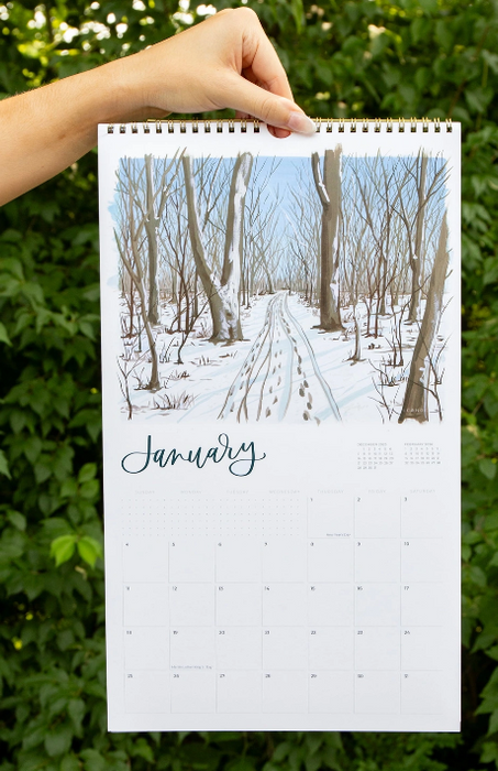 2026 Land & Sky Landscapes Wall Calendar - Hand-Painted Nature Art