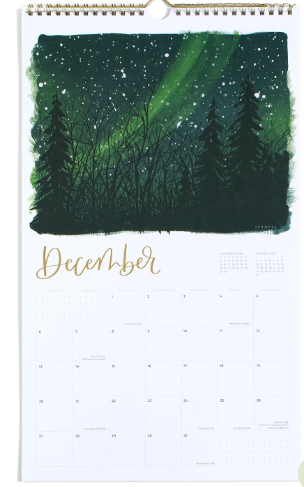 2026 Land & Sky Landscapes Wall Calendar - Hand-Painted Nature Art