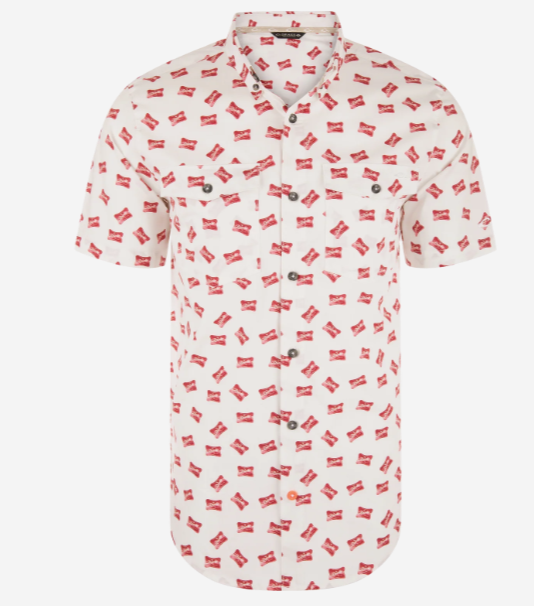 Drake Life Short Sleeve Print Shirt - Lightweight Poplin Button-Down