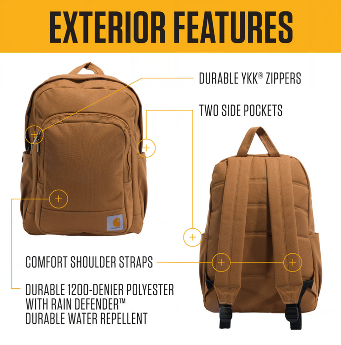 Carhartt 25L Classic Laptop Backpack | Water-Repellent Unisex Pack