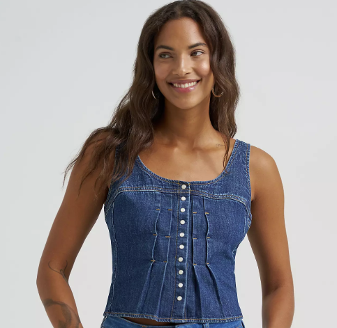 Wrangler Women's Pleated Denim Corset Top - 112378637