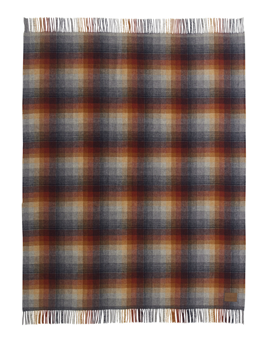 Pendleton Motor Robe — Pure Virgin Wool Plaid Throw with Leather Carrier