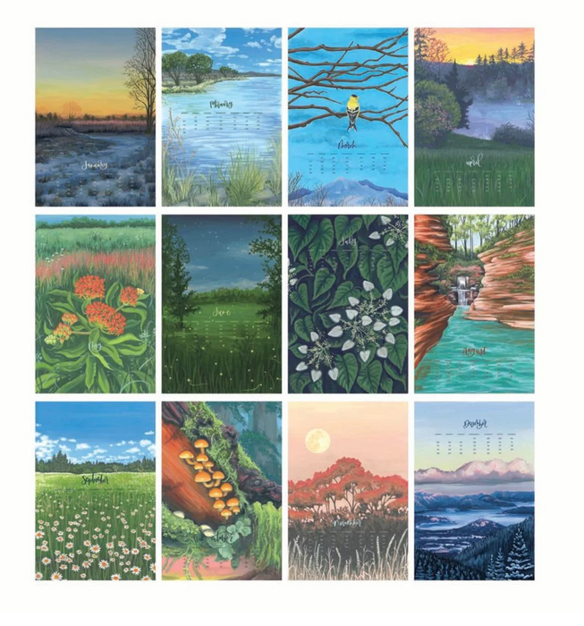 1 Canoe 2 2027 XL Calendar - Natural World | 20x30 Oversized Wall Calendar with Hand-Painted Seasonal Scenes