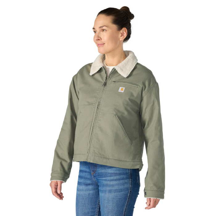 Carhartt Women's Crawford Sherpa Detroit Jacket — Rugged Flex® Stretch Canvas