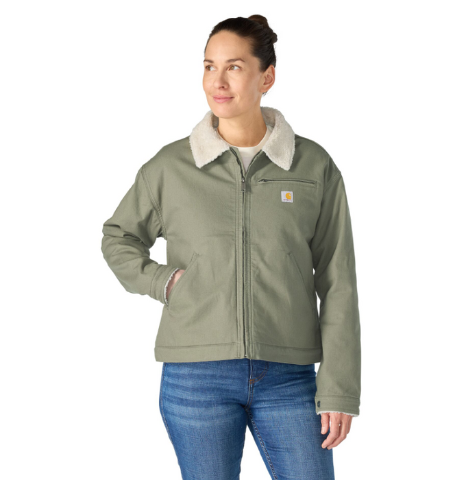 Carhartt Women's Crawford Sherpa Detroit Jacket — Rugged Flex® Stretch Canvas