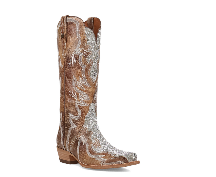 Danpost Glam Queen Women's Tan Leather Western Boots - DP7195