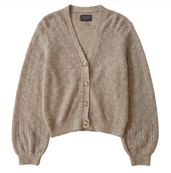 Pendleton Women’s Pointelle Alpaca Cardigan | Ecru