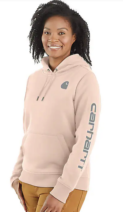 Carhartt Women's Relaxed Fit Midweight Logo Sleeve Graphic Hoodie 2024 Colors 102791