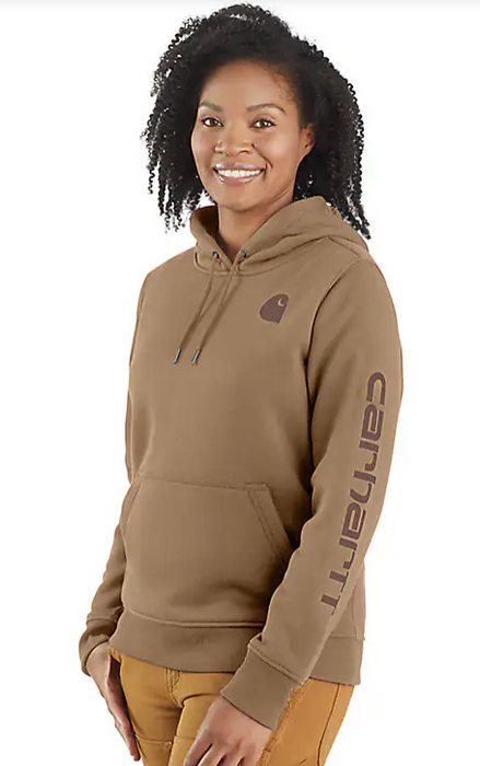 Carhartt Women's Relaxed Fit Midweight Logo Sleeve Graphic Hoodie 2024 Colors 102791