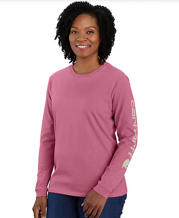 Carhartt Women's Loose Fit Heavyweight Long-Sleeve Logo Sleeve Graphic T-Shirt 103401