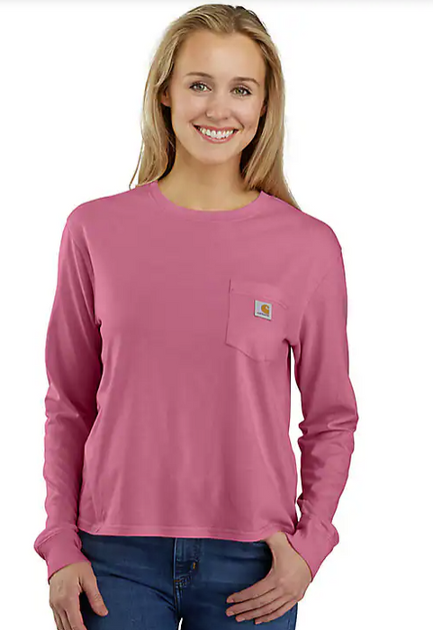 Carhartt Women's Loose Fit Lightweight Long-Sleeve Crewneck Pocket T-Shirt 106121