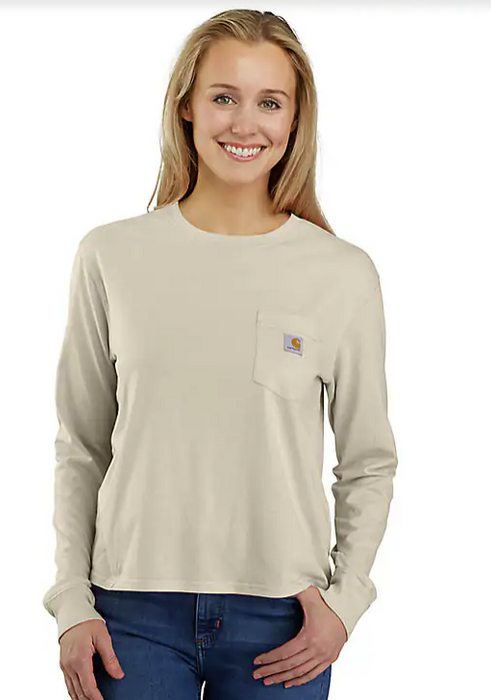 Carhartt Women's Loose Fit Lightweight Long-Sleeve Crewneck Pocket T-Shirt 106121