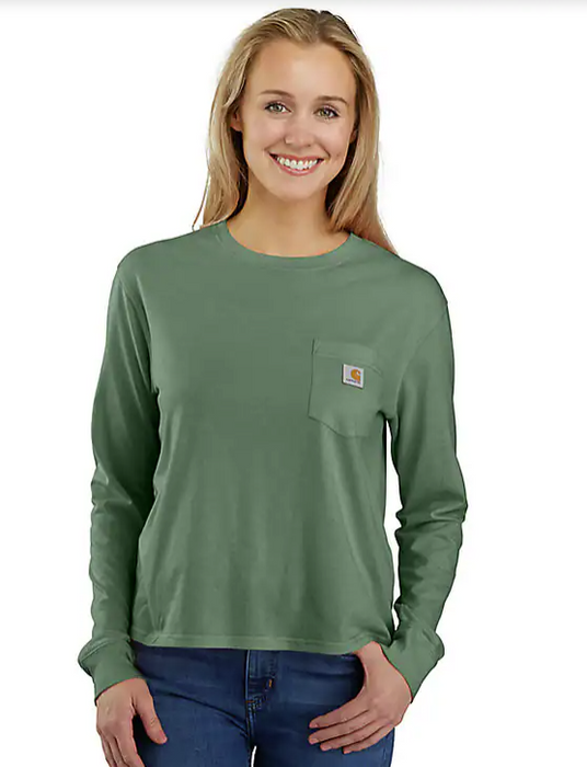 Carhartt Women's Loose Fit Lightweight Long-Sleeve Crewneck Pocket T-Shirt 106121