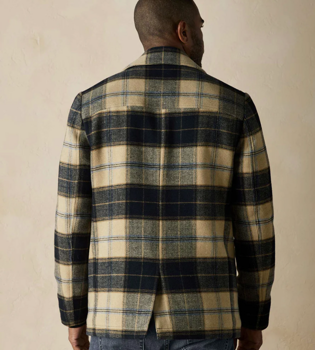 Normal Brand Lan Jacket Navy Windowpane Plaid