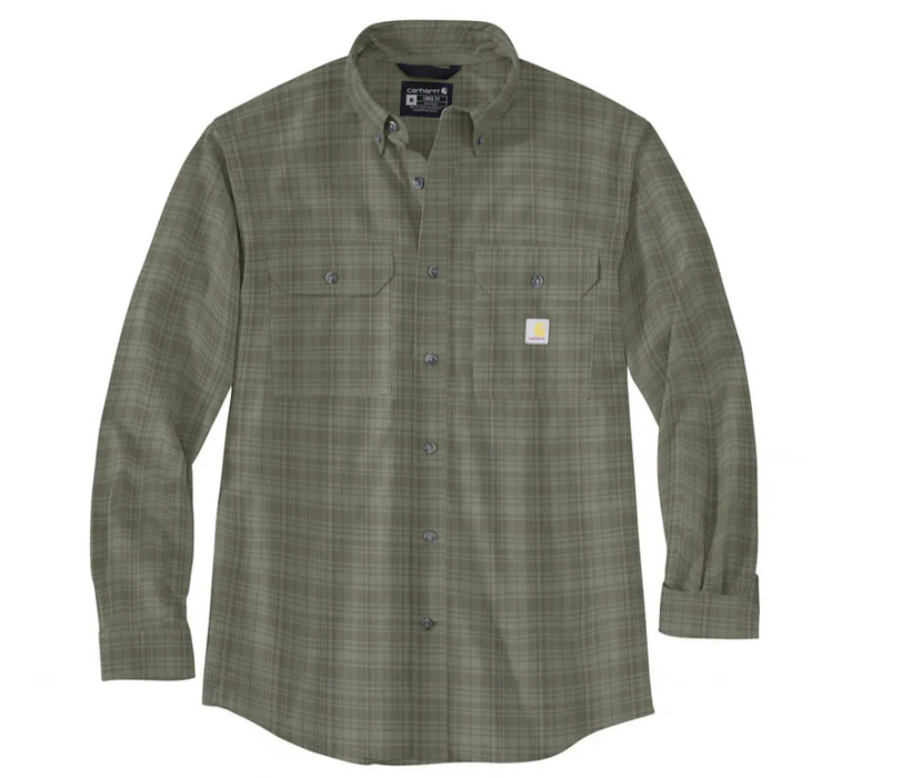 Carhartt Loose Fit Midweight Chambray Long-Sleeve Plaid Shirt 106355